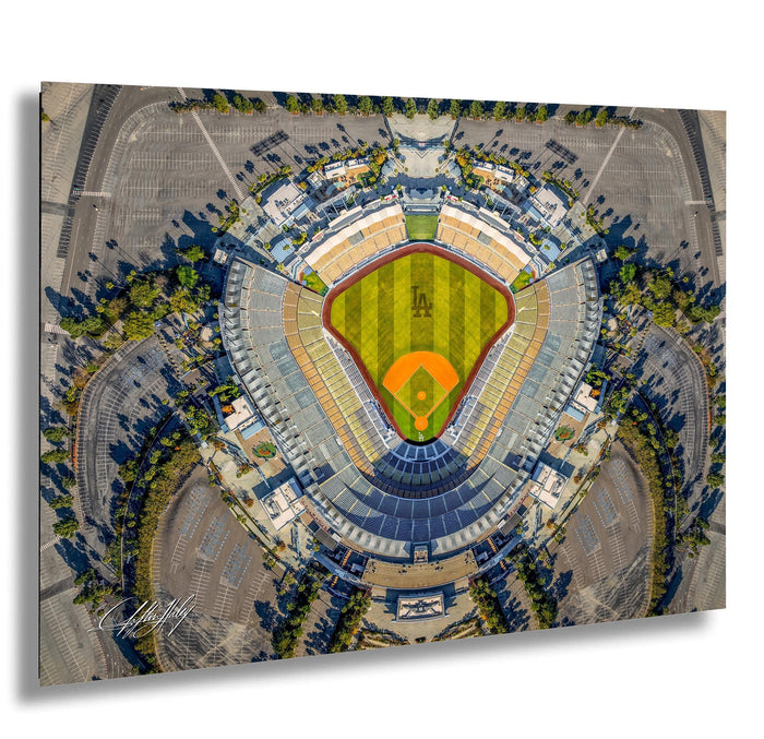 LA Dodgers Stadium Wall Art – Panoramic Dodgers Stadium LA Sunrise Cityscape Poster
