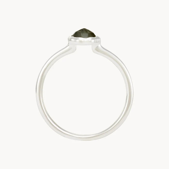 labradorite mini mood ring - sterling silver, labradorite gemstone