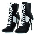 Lace-Up Back-Zip High Heel Ankle Booties | Pointed Toe Stiletto