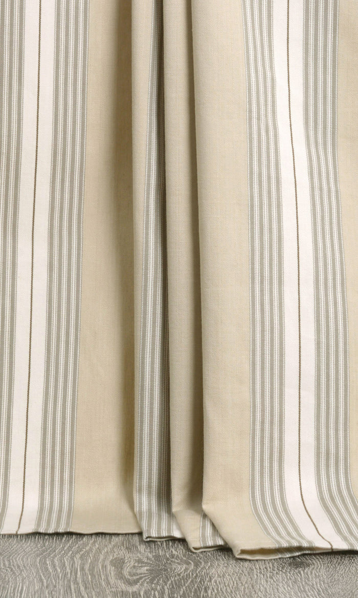 Cotton Curtains (Beige/ White) Extra Long Short Wide