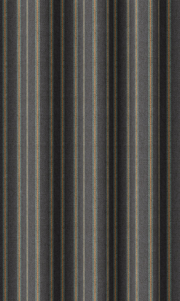 Striped Pinch Pleat, Rod Pocket, Eyelet Curtains (Midnight Blue/ Charcoal Grey)