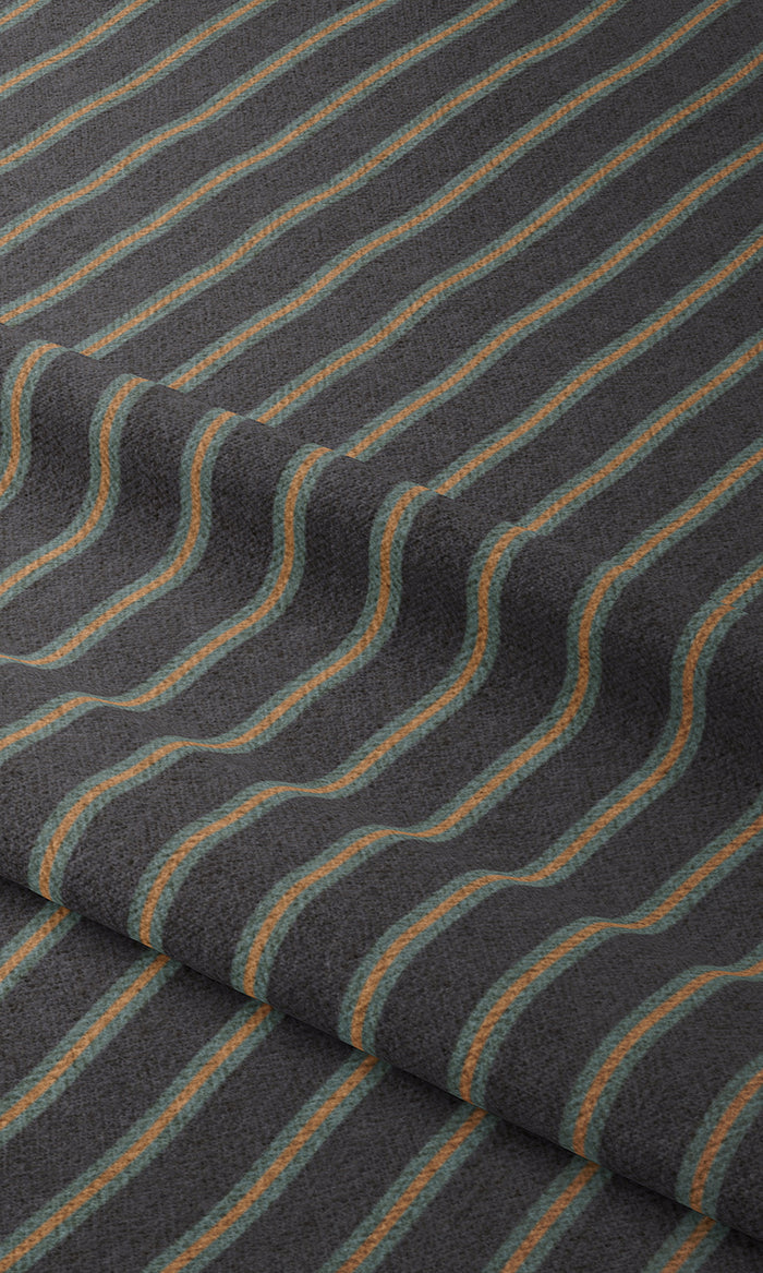 Striped Drapes (Midnight Blue/ Charcoal Grey) Extra Long Short Wide