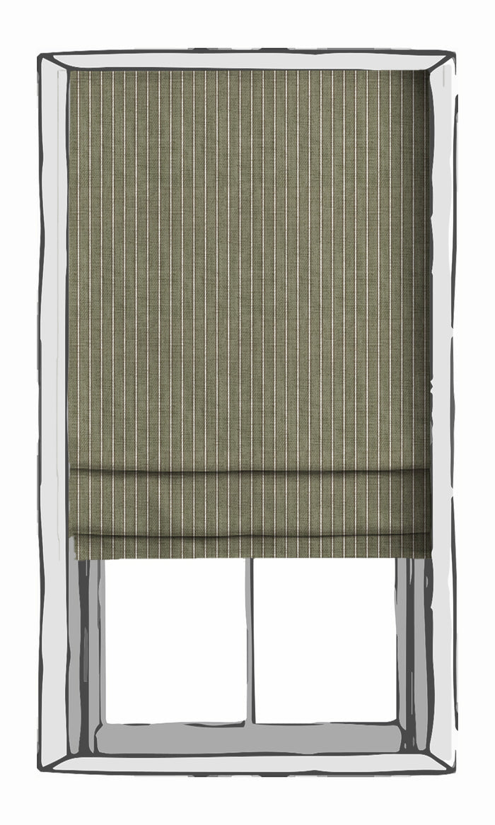 Modern Striped Print Drapes (Olive Green) Extra Long Short Wide