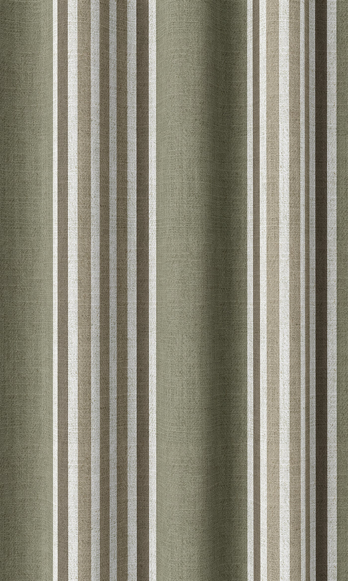 Striped Print Home Décor Fabric By the Metre (Olive Green/ Browns)