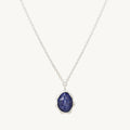 Lapis Lazuli Mood Necklace Silver in sterling silver with lapis lazuli
