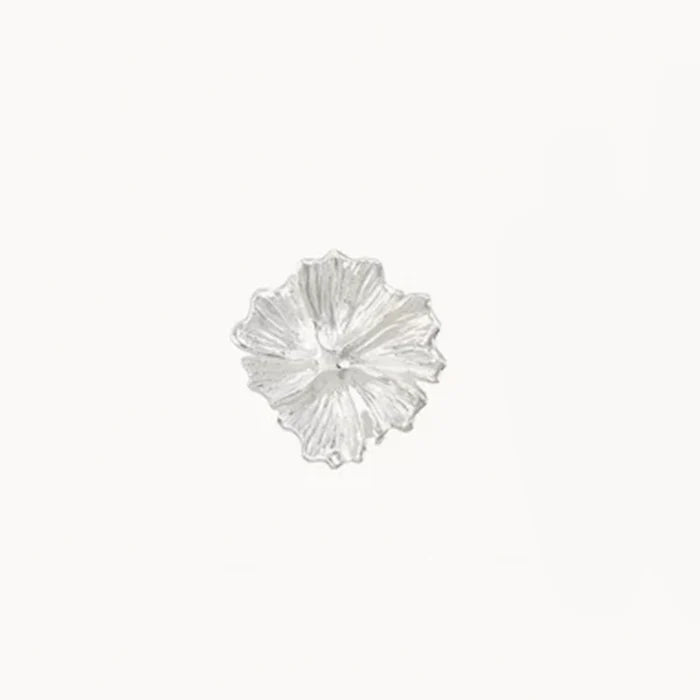 Larger Wildflower Earrings in sterling silver, alternate angle detail view