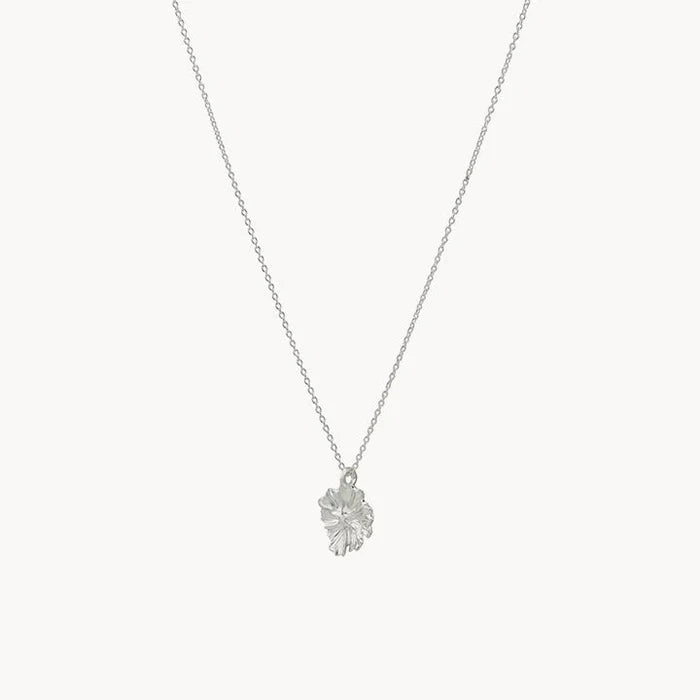 Larger Wildflower Necklace in sterling silver, alternate angle detail view 3
