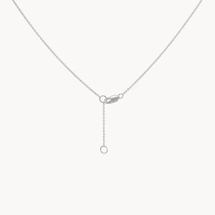Larger Wildflower Necklace in sterling silver, clasp detail view