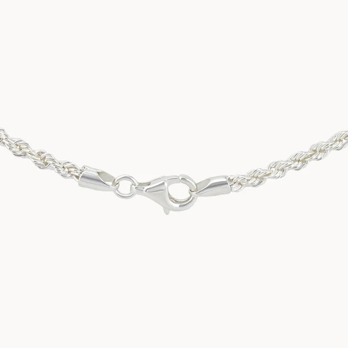 Lasso Chain Necklace in sterling silver, clasp detail view