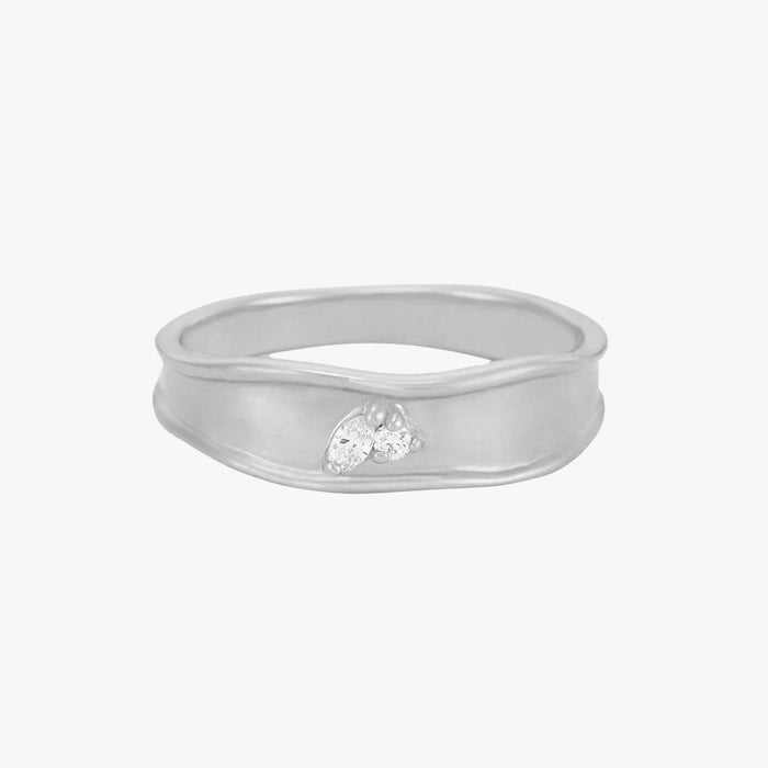lean on me band ring - sterling silver, white sapphire
