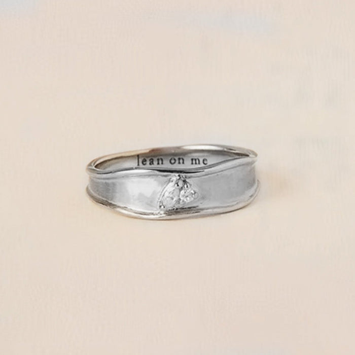 lean on me band ring - sterling silver, white sapphire