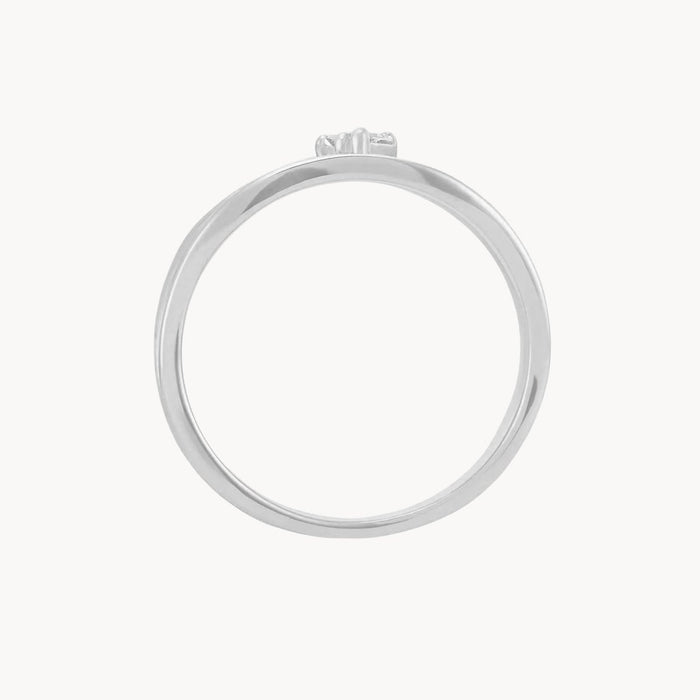 lean on me band ring - sterling silver, white sapphire