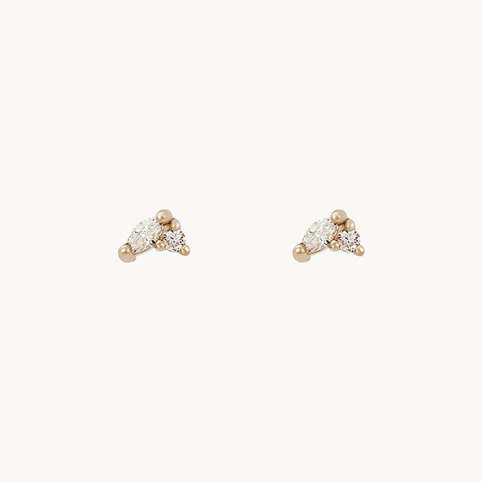 Lean On Me Diamond Stud in 14k yellow gold