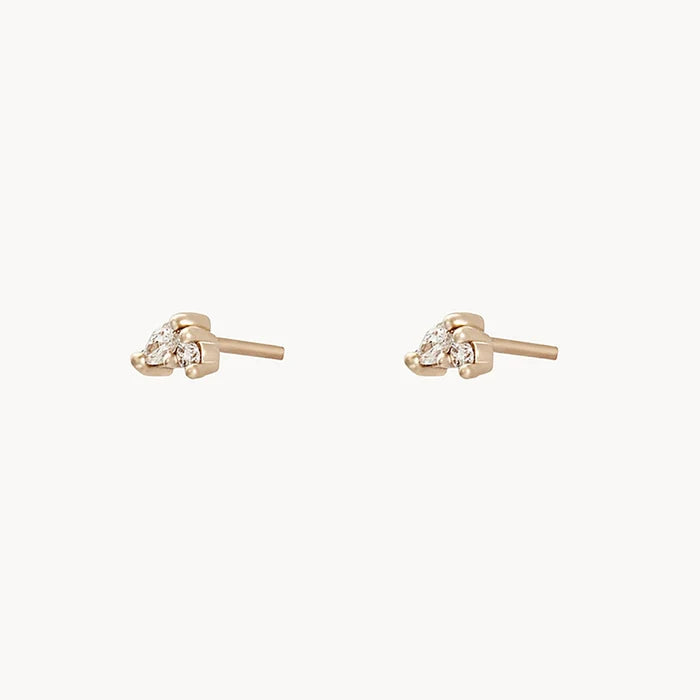 Lean On Me Diamond Stud in 14k yellow gold, alternate angle detail view 2