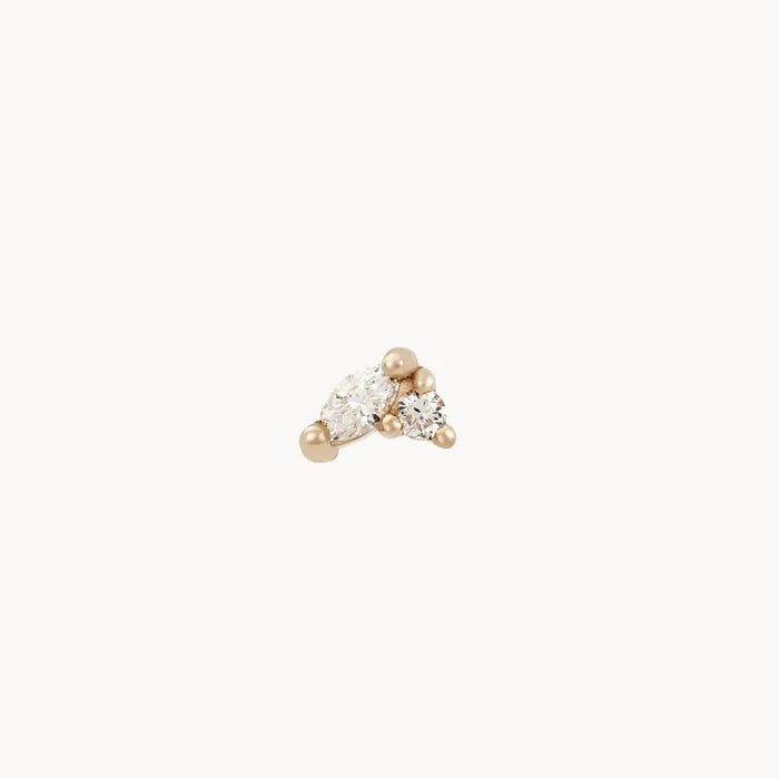 Lean On Me Diamond Stud in 14k yellow gold, alternate angle detail view 3