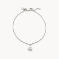 Lean On Me Medallion Bracelet in sterling silver with white sapphire