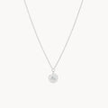 Lean On Me Medallion Necklace in sterling silver with white sapphire