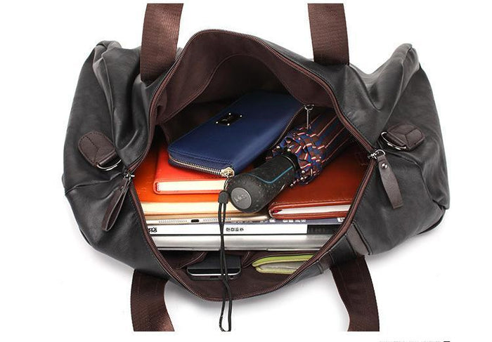 Leather Leisure Travel Duffel Bag For Men And Women
