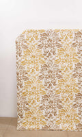 Damask Cotton Home Décor Fabric By the Metre (Ocher Yellow/ Mocha Brown)