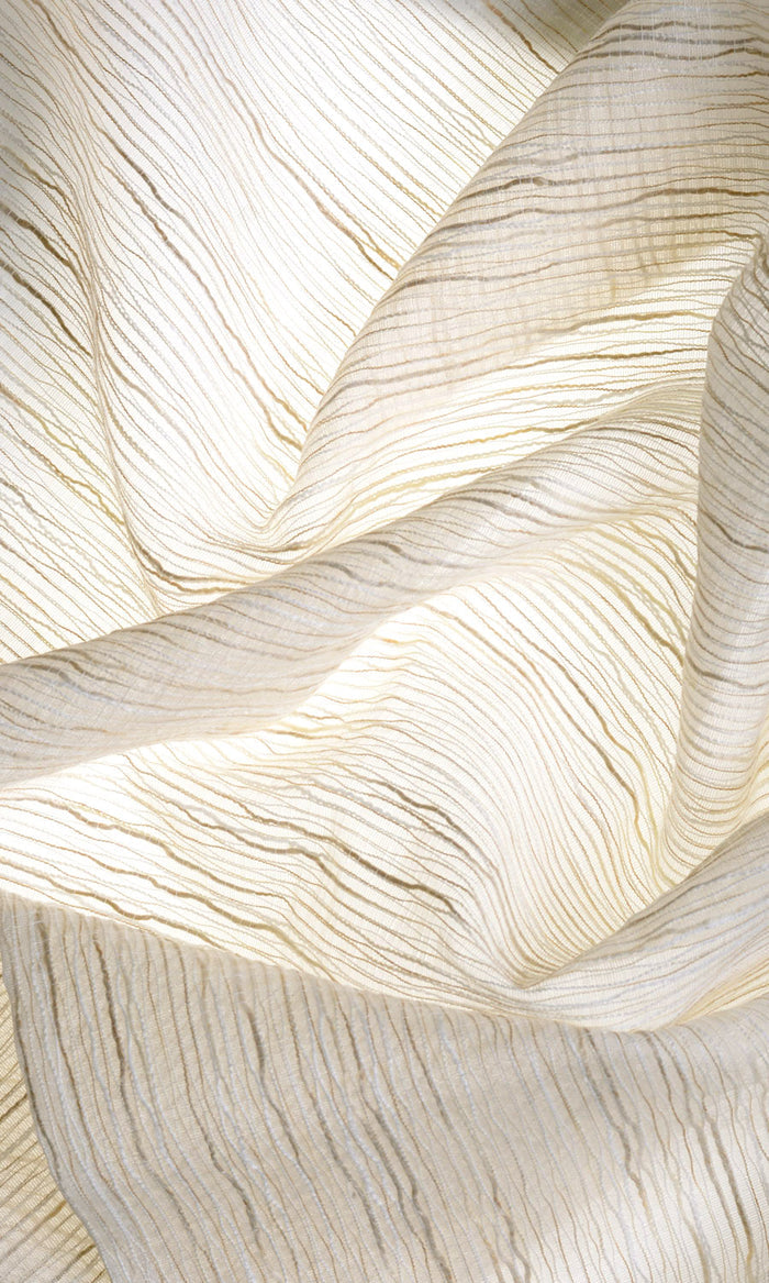 Sheer  Pinch Pleat, Rod Pocket, Eyelet Curtains (Warm Ivory)