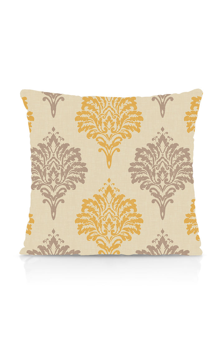 Damask Patterned Dimout Drapes (Yellow/ Grey) Extra Long Short Wide