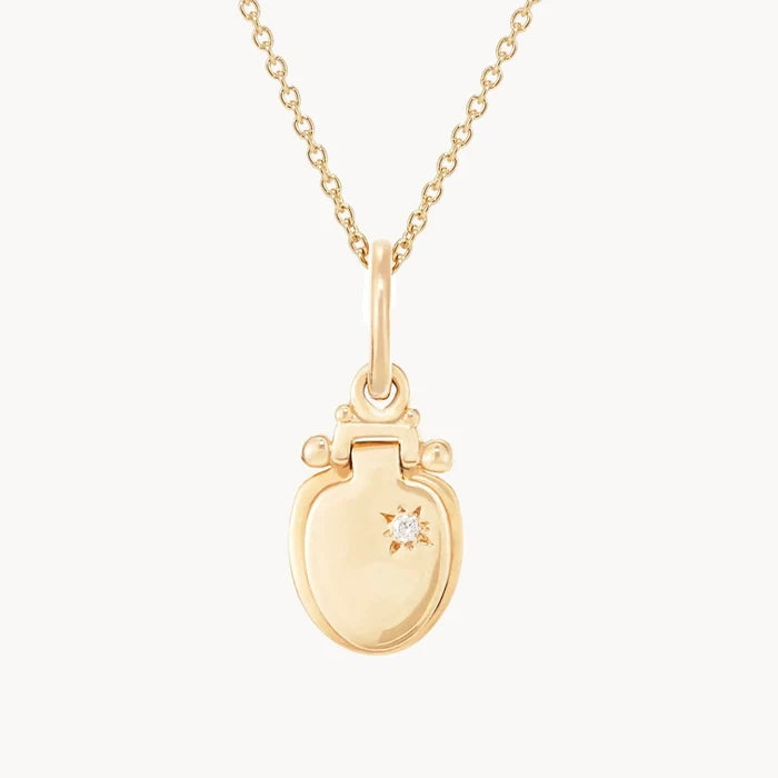 let it go toilet seat charm - 10k yellow gold, diamond