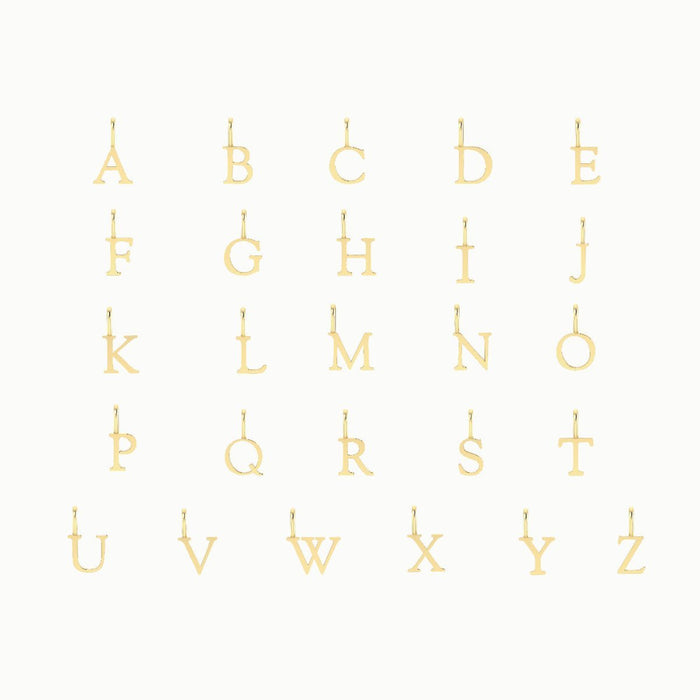 Letter Charm M in 10k yellow gold
