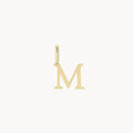 Letter Charm M in 10k yellow gold, alternate angle detail view