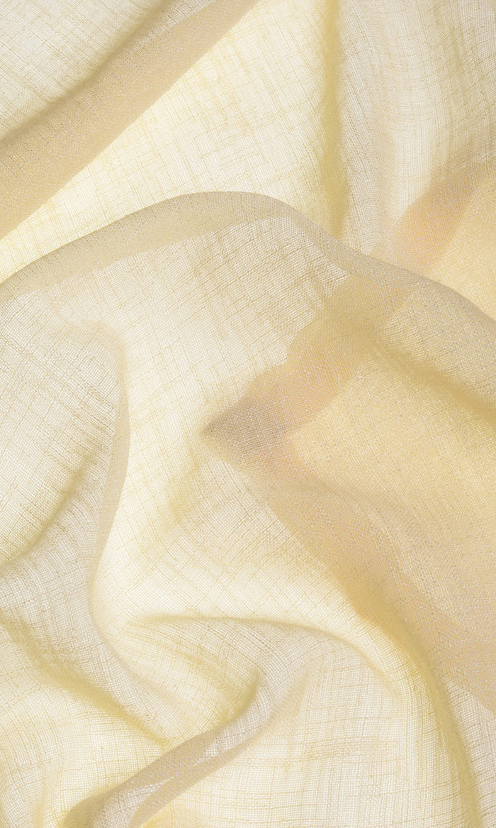 Sheer Linen Home Décor Fabric By the Metre (Lemon Yellow)