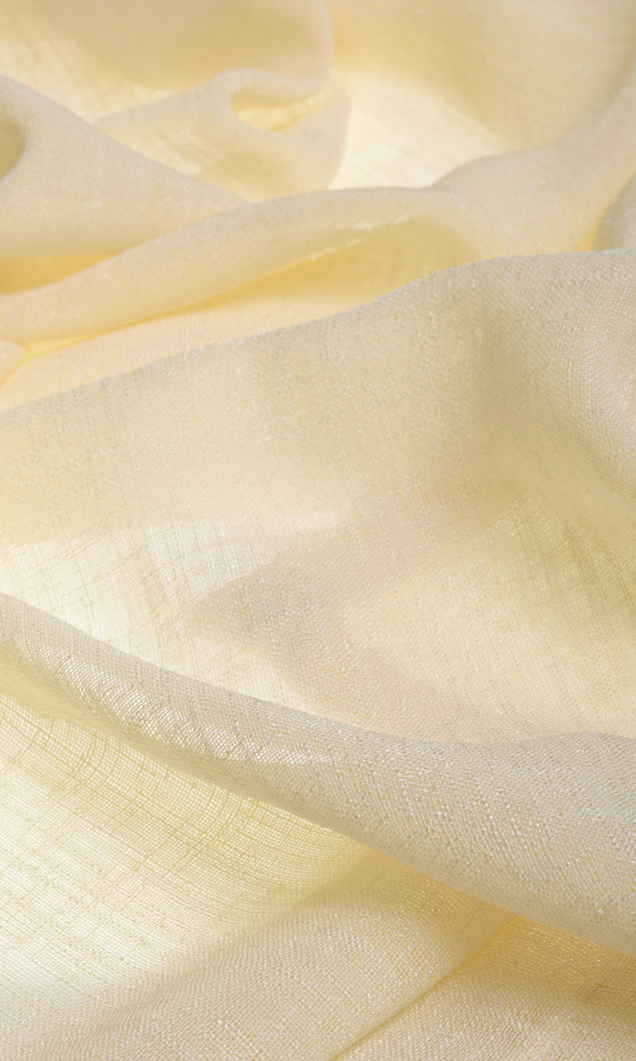 Sheer Linen Drapes for Living, Bedroom, Kitchen, Bathroom (Lemon Yellow)
