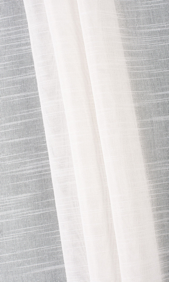 Textured Sheer Fabric Material By the Metre (White)