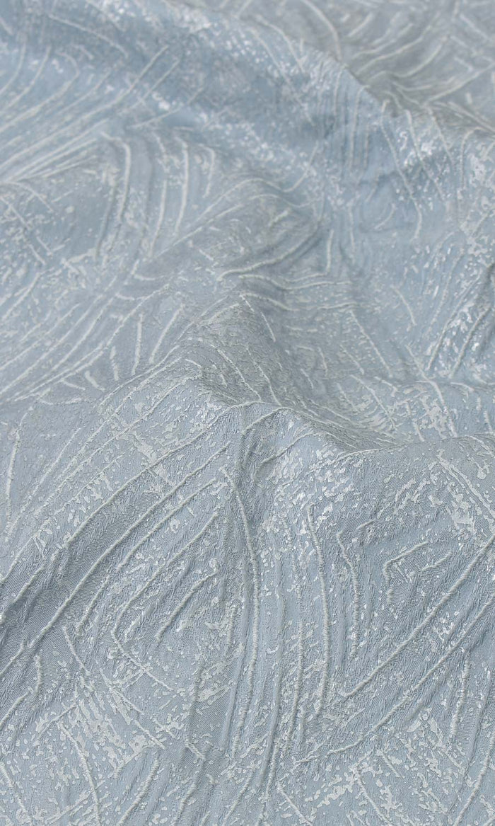 Self-Patterned Poly-Cotton Fabric Material By the Metre (Light Blue)
