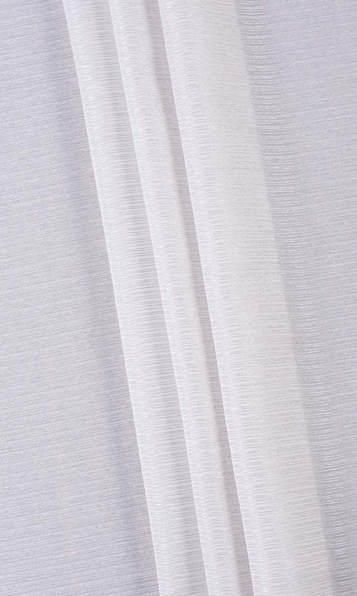 Striped Semi-Sheer Home Textile Fabric Material By the Metre (Silver Grey)