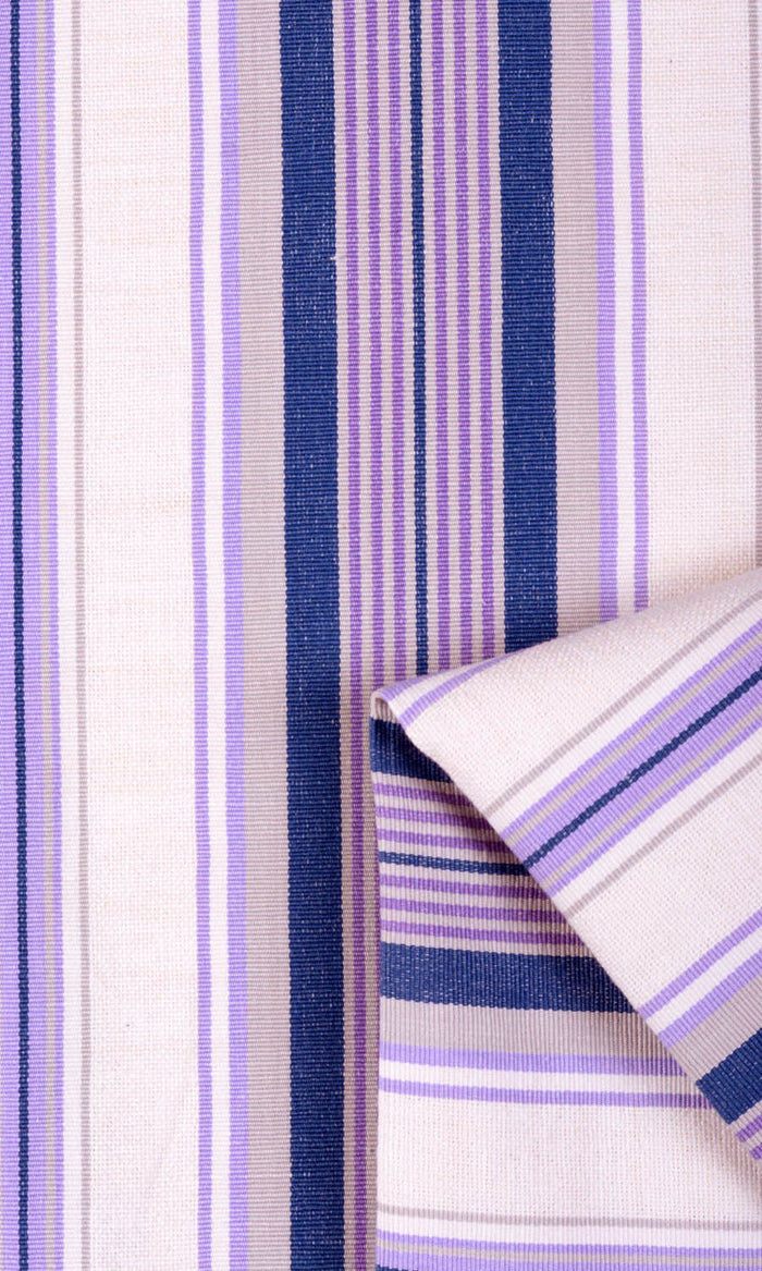 Striped Cotton Any Size Style Curtains (Violet/ White)