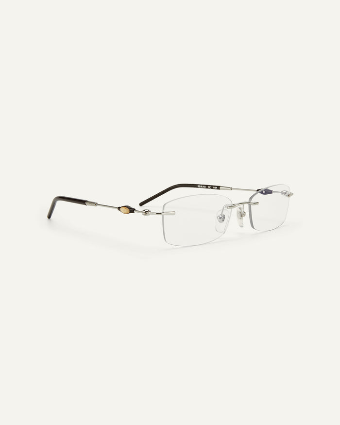 Side shot of Bonnie Clyde Lisp optical frames in dark brown.