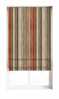 Watercolor Effect Striped Drapery (Red/ Brown)