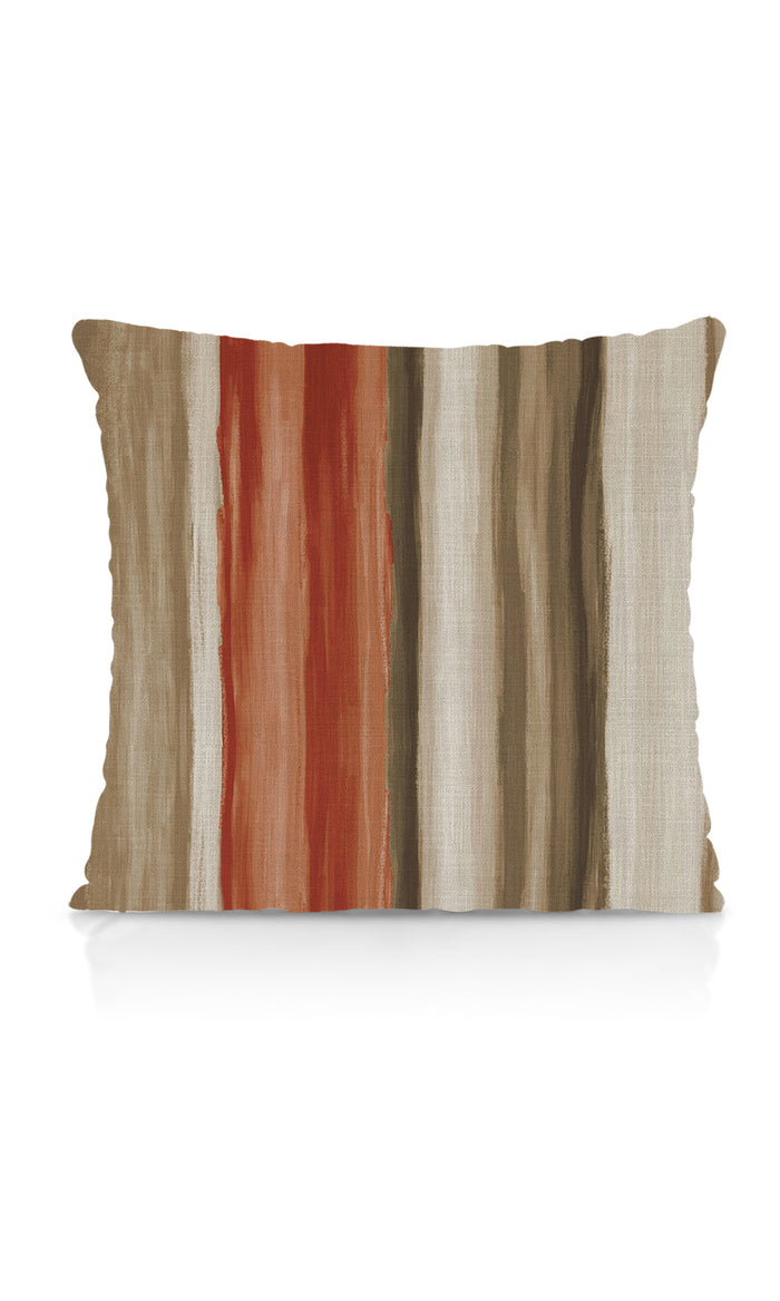 Watercolor Effect Striped Pinch Pleat, Rod Pocket, Eyelet Curtains (Red/ Brown)