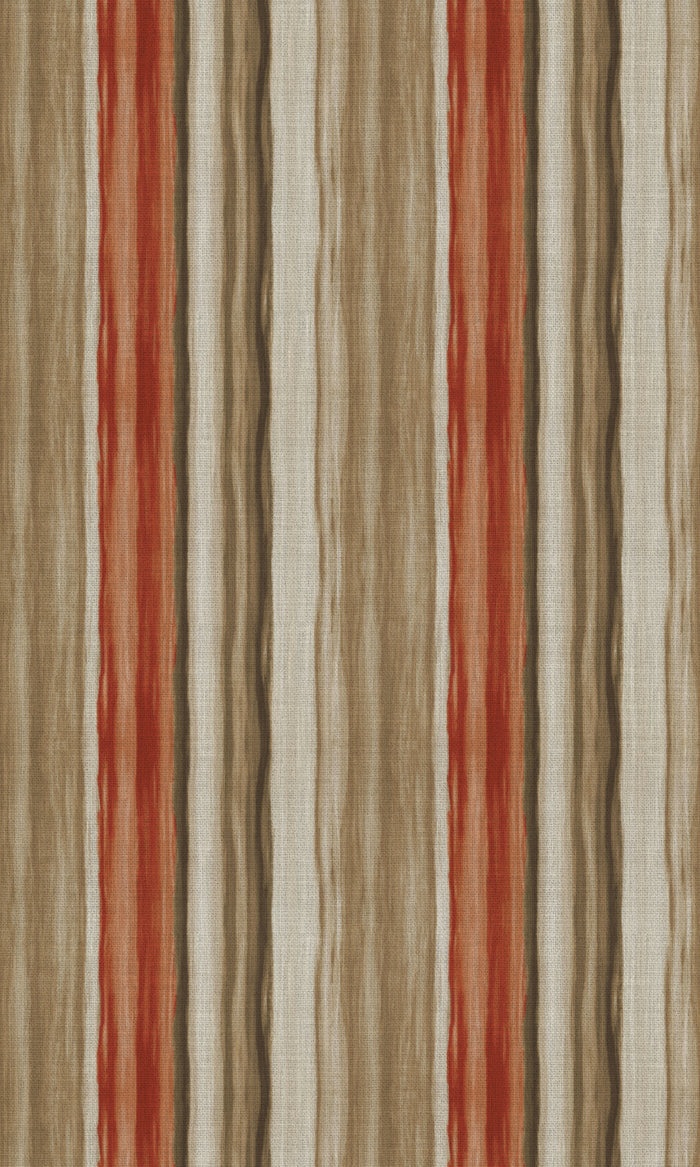 Watercolor Effect Striped Drapery (Red/ Brown) Extra Long Short Wide