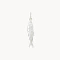 little fish silver necklace charm on white background