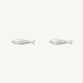 Little Fish Silver Stud Earrings in sterling silver