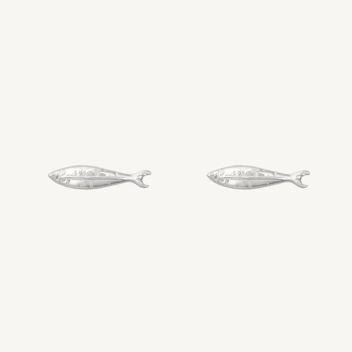 Little Fish Silver Stud Earrings in sterling silver