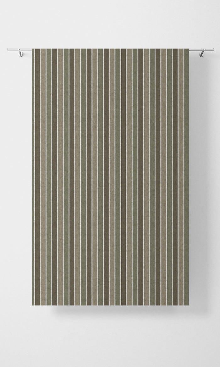Striped Home Textile Fabric Material By the Metre (Olive Green/ Brown/ Beige)
