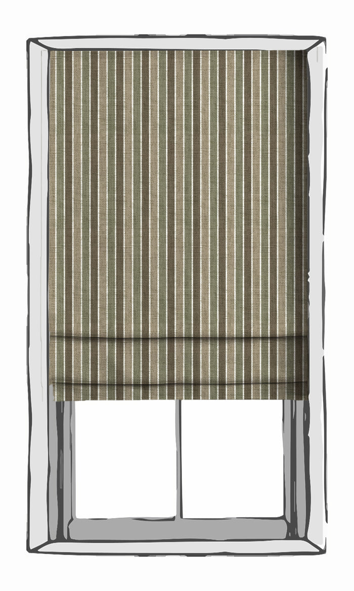 Striped Drapes (Olive Green/ Brown/ Beige) Extra Long Short Wide