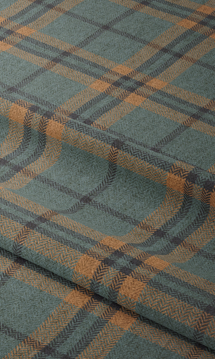 Plaid Curtains (Teal/ Mustard) Extra Long Short Wide
