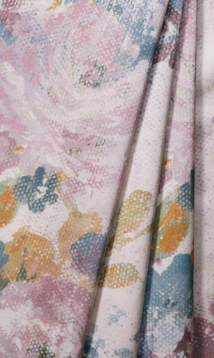 Floral Drapery for Living, Bedroom, Kitchen, Bathroom (Pink/ Lilac/ Blue/ White)