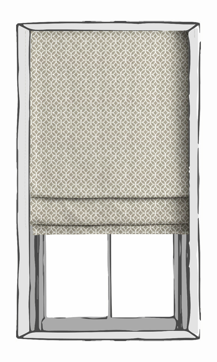 Geometric Print Curtains for Living, Bedroom, Kitchen, Bathroom (Warm Grey)