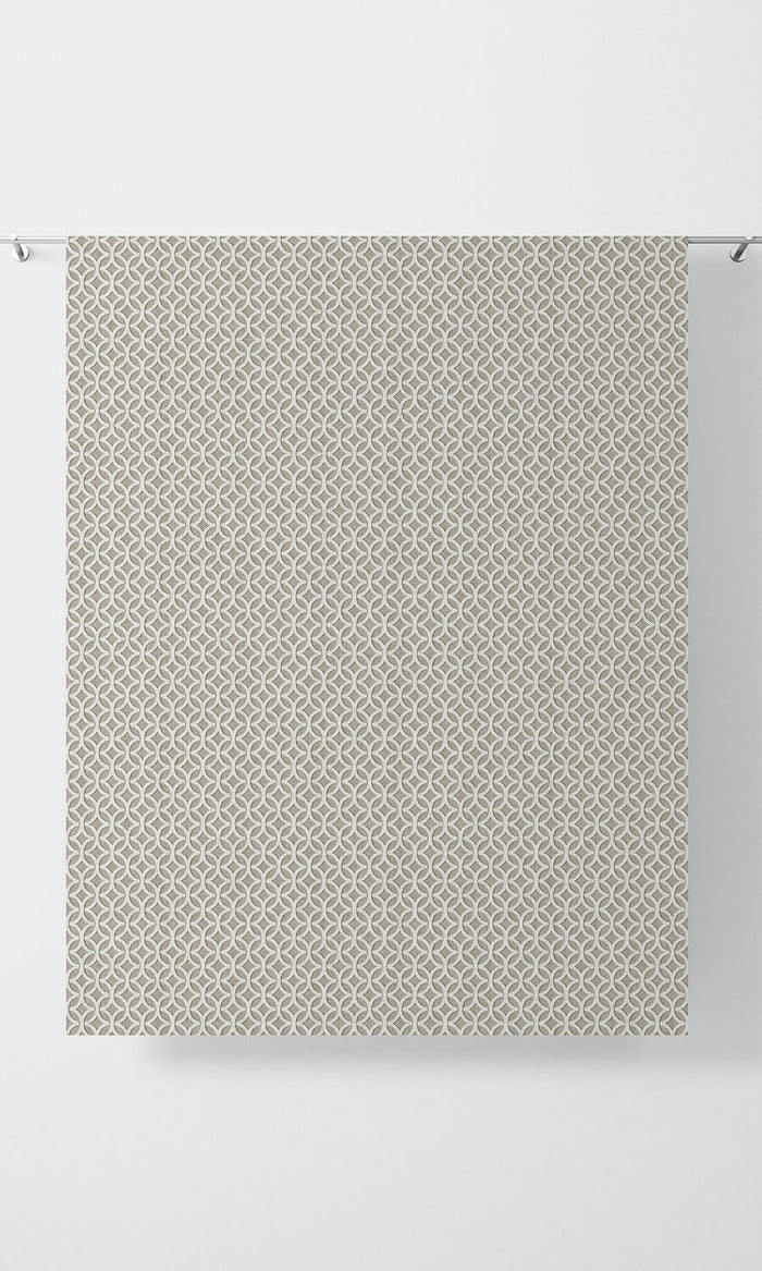 Geometric Print Fabric Material By the Metre (Warm Grey)