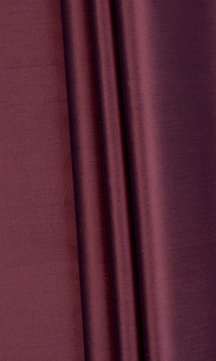 Shantung Silk Fabric By the Metre for Curtains & Drapes (Wine Purple)