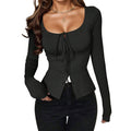 Low-Neck Tie Cardigan