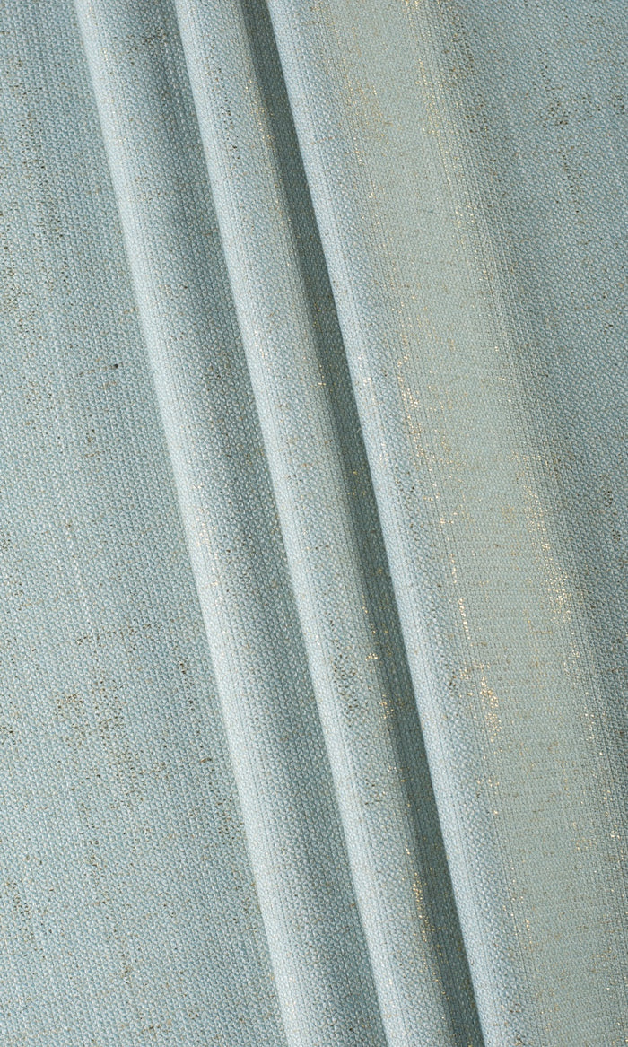 Metallic Print Poly-Linen Home Décor Fabric By the Metre (Powder Blue)